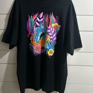 Alice In Wonderland Black 100% Cotton Fruit Of The Loom Size XL Tshirt